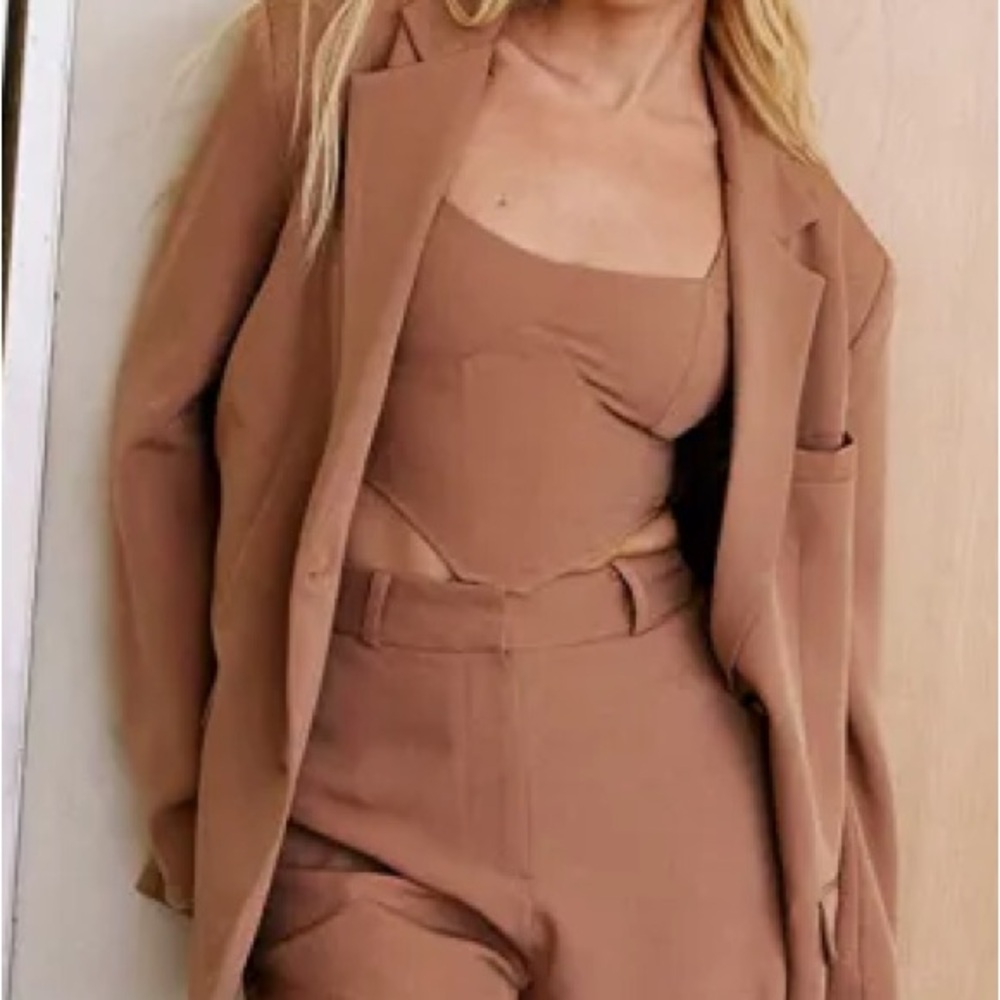 Nasty Gal x Maeve Reilly Camel Corset Top